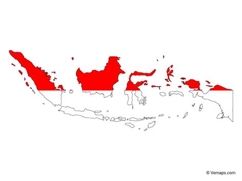 Flag Map of Indonesia | Free Vector Maps | Map vector, Simple ...