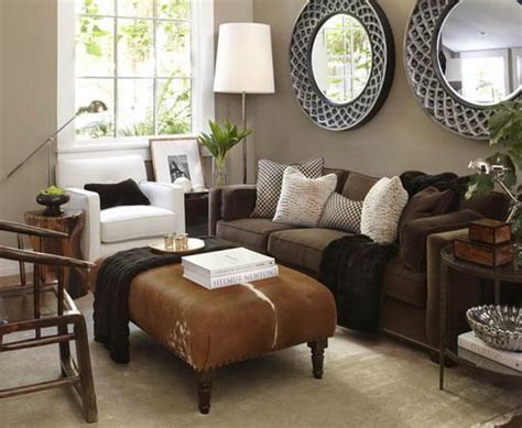 Dark Brown Sofa in Small Living Room Modern Living Room