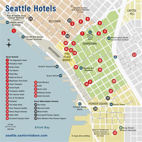 Downtown Seattle Map Of Hotels - Davida Francoise