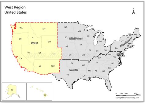 Map Of Western United States, Region of USA - Western US States and ...