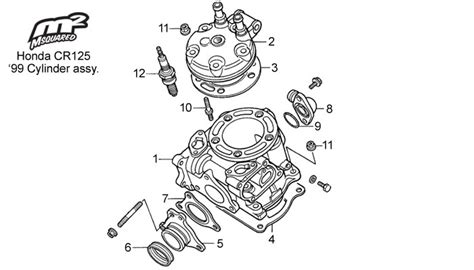 Honda CR125 parts, 1999 cylinder/head assy – Msquared Karting