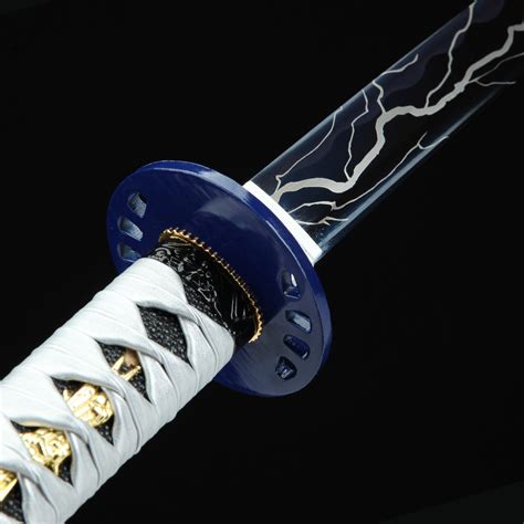 Silver Katana | Handmade Japanese Katana Sword With Blue Blade And ...