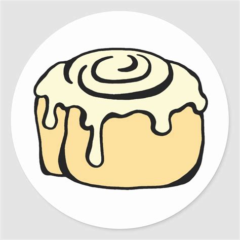 Cinnamon Roll Cartoon Design Classic Round Sticker | Zazzle | Honey ...