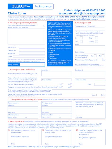 Printable Nationwide Pet Insurance Claim Form - Printable Form 2024