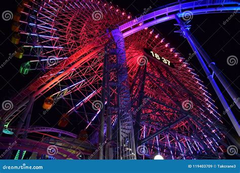 Night View of the Ferris Wheel Editorial Stock Image - Image of ...