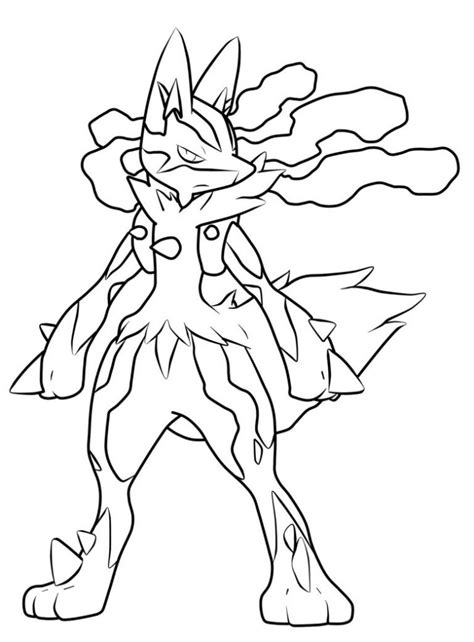 Pokemon Coloring Pages Mega Lucario | BubaKids.com