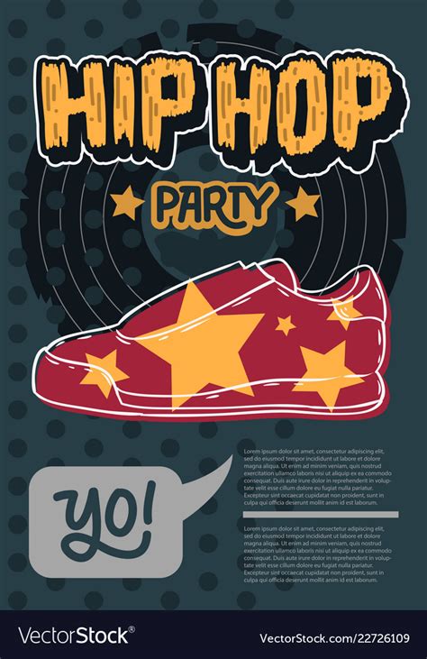 Hip hop poster template design with a sneaker shoe