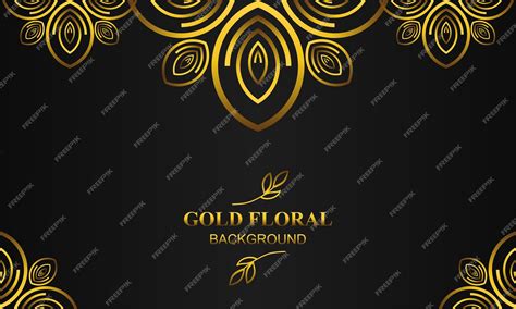 Premium Vector | Elegant gold floral background with floral and leaf ...