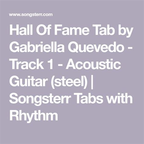 Hall of Fame Tab by Gabriella Quevedo | Songsterr Tabs with Rhythm ...