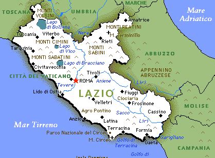 Lazio Map Political Regions | Italy Map Geographic Region Province City