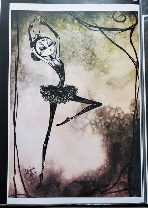 Ballerina in Black Art Print - Etsy