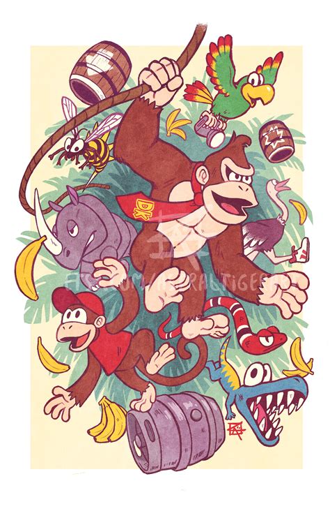 Donkey Kong Country 11x17 Fan Art Print - Etsy Canada