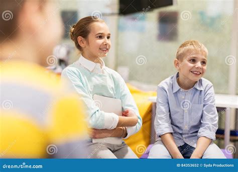 Group of Happy Kids or Friends Learning at School Stock Photo - Image ...