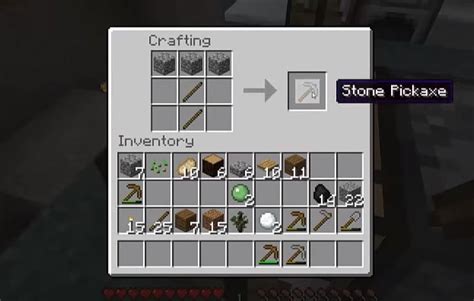 How To Craft A Stone Pickaxe In Minecraft