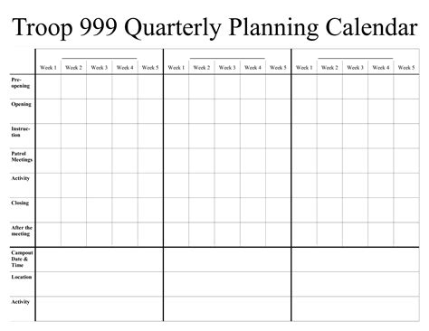 Quarterly Planner Template Printable Schedule Template | Images and ...