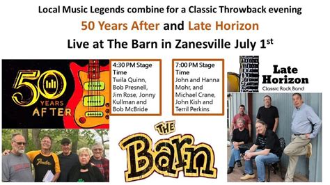 50 Years After and Late Horizon , The Barn-Zanesville, 1 July 2023 ...