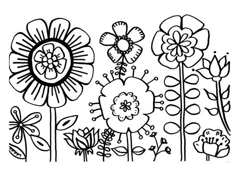 6 Free Flower Coloring Printables - diy Thought