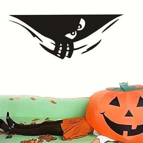 Sneaky Peeking Monster Halloween Party Decals Modern Wall Sticker For ...