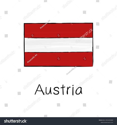 Austria Flag Outline Signature Isolated On Stock Vector (Royalty Free ...