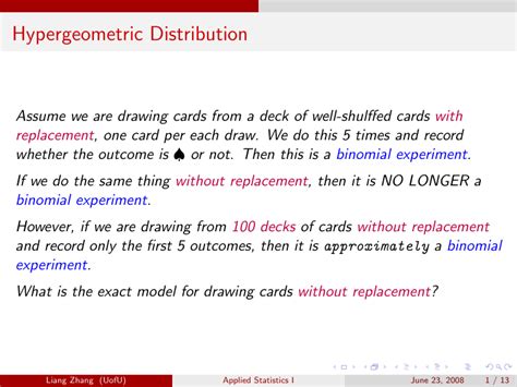 Hypergeometric Distribution