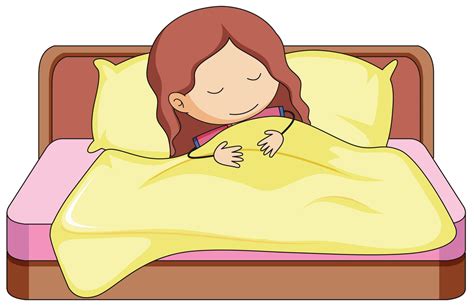 A girl sleeping in bed 519842 Vector Art at Vecteezy