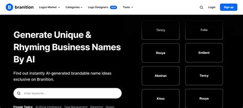 Business Name Generator by Branition - Features, Pricing, Pros & Cons