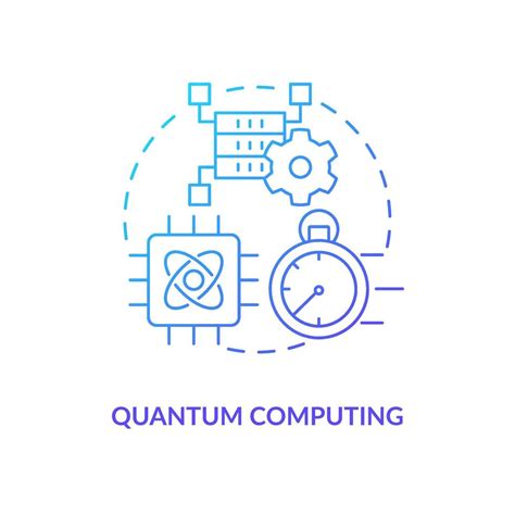 Quantum computing blue gradient concept icon. Machine learning ...