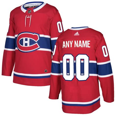 Montreal Canadiens adidas Authentic Custom Jersey – Red