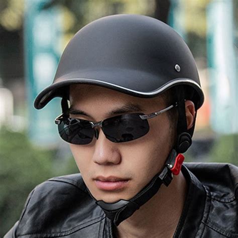 Motorcycle Helmet Baseball Cap Adjustable Bike Half Helmet Scooter MTB ...