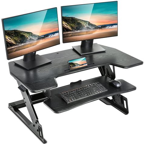 Table top adjustable standing desk converter - lewhub