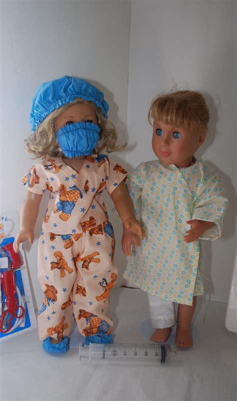 Doll Clothes Set with Scrub Set and Patient Gown