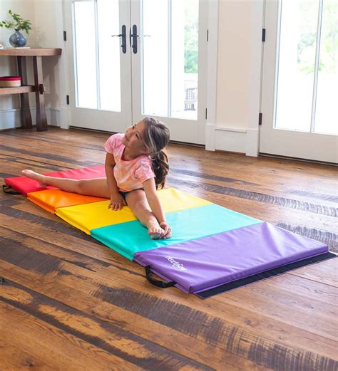 Five-Panel Folding Rainbow Gymnastics Tumbling Mat - 810019083778