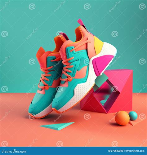 Sports Shoes in Trending Color Palette for Advertising with Generative ...