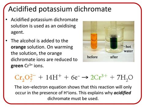 Use Of Acidified Potassium Dichromate To Distinguish, 52% OFF