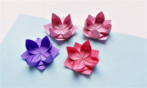 How To Make An Origami Lotus Flower With One Sheet Of Paper | Best ...