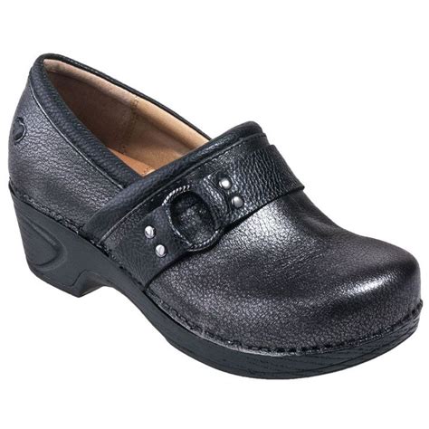 Nurse Mates Shoes: Women's 257741 Grey Slip-Resistant Leather Clog ...