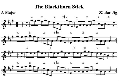 Blackthorn Stick - Irish jig with guitar chords