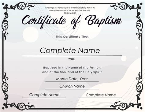 Baptismal Certificate: Free Baptism Certificate Templates!