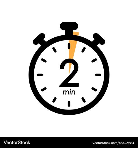 Two minute stopwatch icon timer symbol Royalty Free Vector