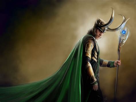 'Loki' (desktop wallpaper design), Marvel Avengers fan art by Natalie ...