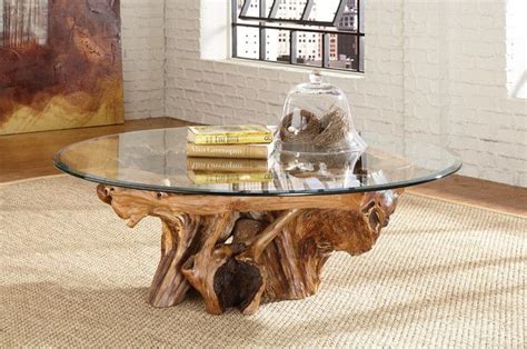 The 9 Best Collection of Tree Trunk Coffee Tables with Glass Top