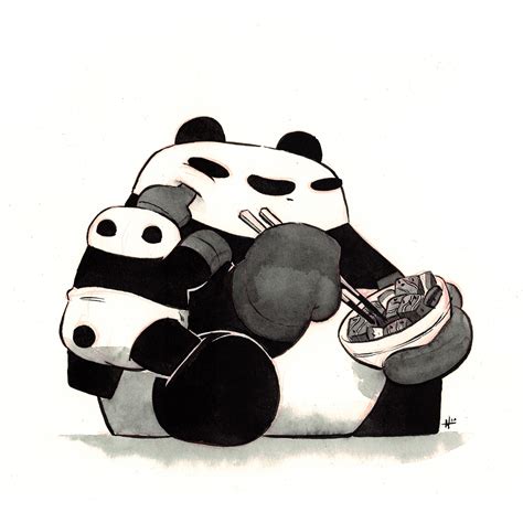 Poking Panda Art Print / Punching Pandas