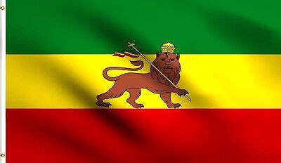 3X5 ETHIOPIA WITH LION FLAG ETHIOPIAN RASTAFARIAN F133 Other Country ...