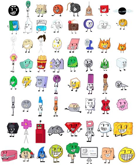 Drawing BFB characters with blocky faces: days 1-64 | BFDI💖 Amino