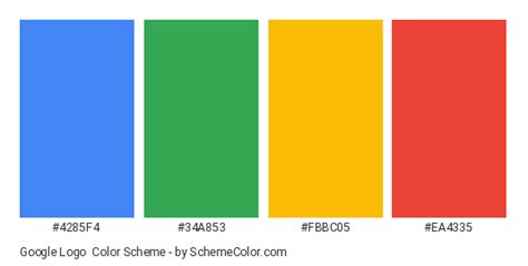 Google Logo Color Scheme » Brand and Logo » SchemeColor.com