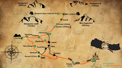 Annapurna Mountain Map