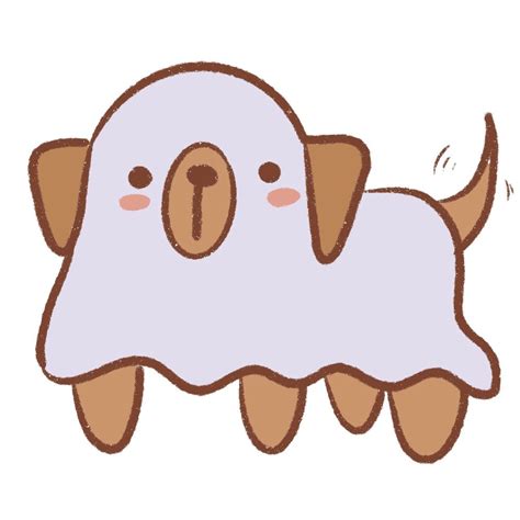 How to Draw a Cute Ghost Dog - Easy Step by Step