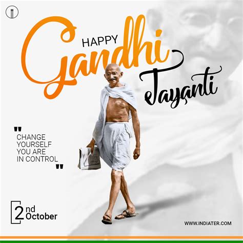 Gandhi Jayanti or 2nd October with creative design photos - Indiater