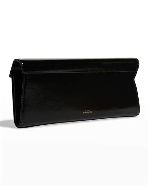 Alexis Bittar Twisted Angular Flap Leather Clutch Bag | Neiman Marcus