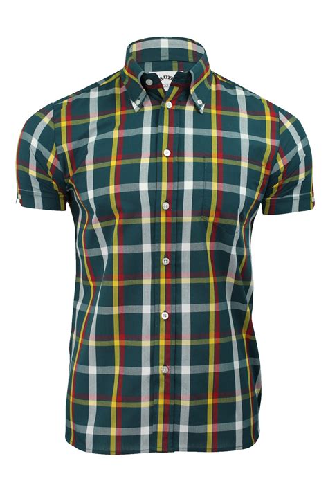 Mens Shirt by Brutus Trimfit 'Heritage Check' Short Sleeved | eBay